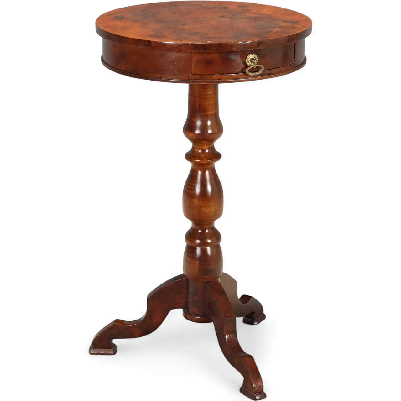 Walnut burl center table, 20th century 10