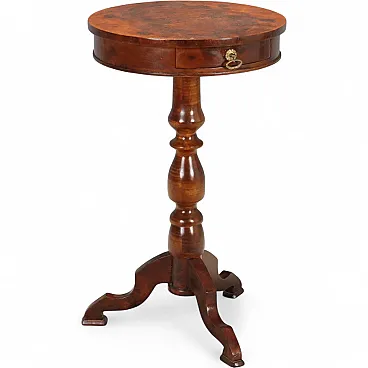 Walnut burl center table, 20th century