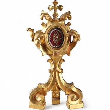 Reliquiario in legno dorato, '700