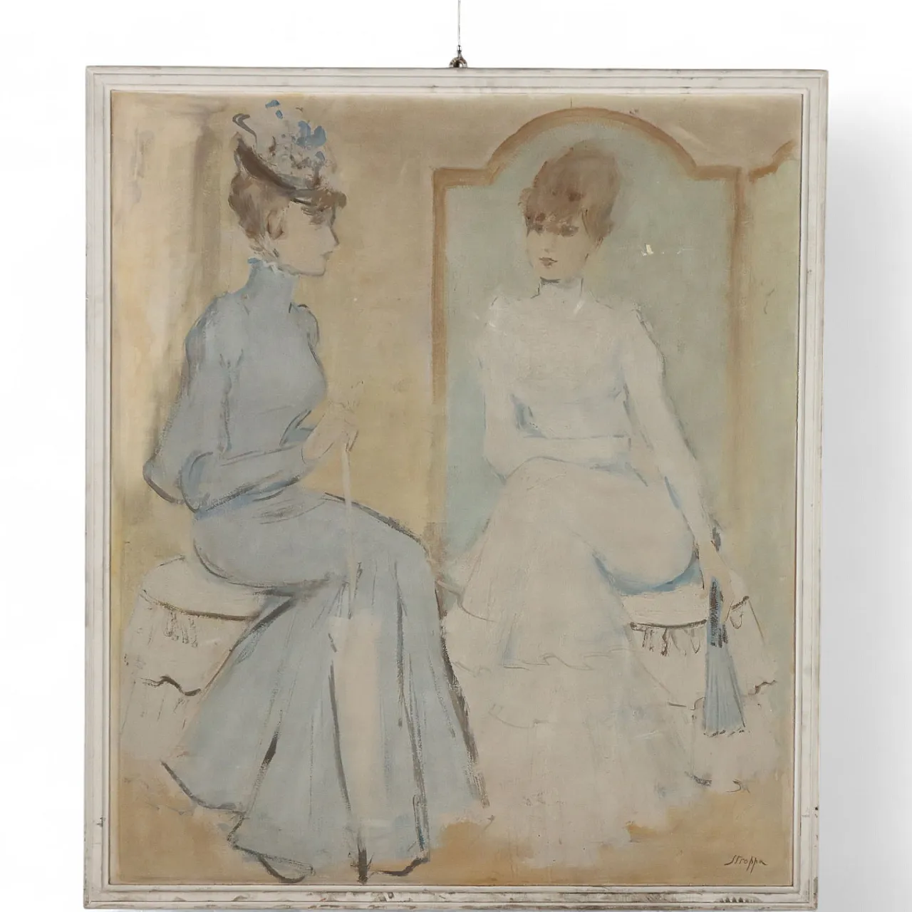 Painting by Leonardo Stroppa, oil on masonite, 20th century 11