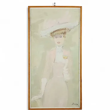 Painting by Leonardo Stroppa, oil on hardboard, 20th century