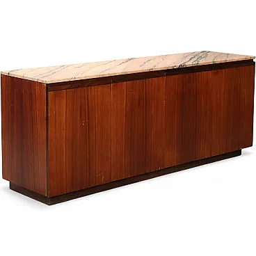 Credenza in legno e marmo, anni '60