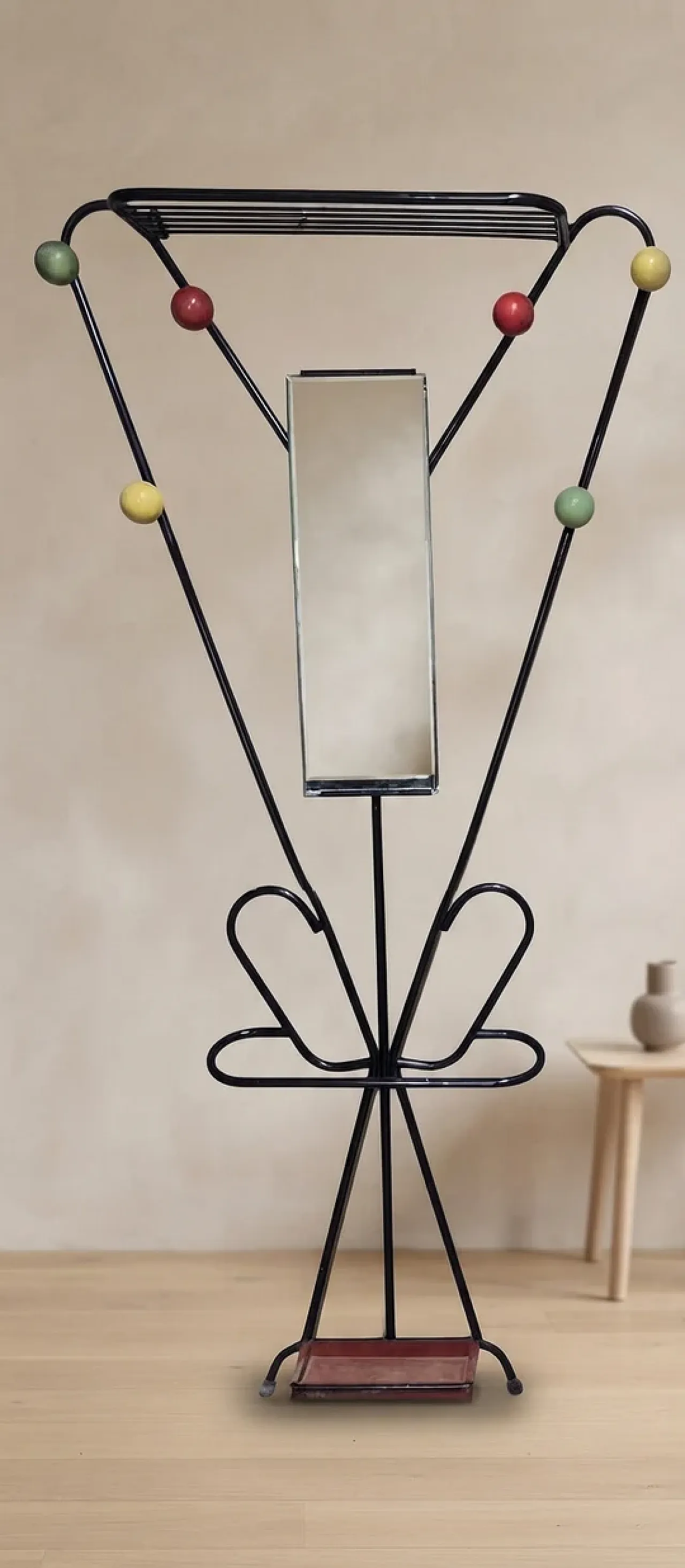 Coat rack attr. to Roger Feraud, metal with coloured spheres, 1970s 1