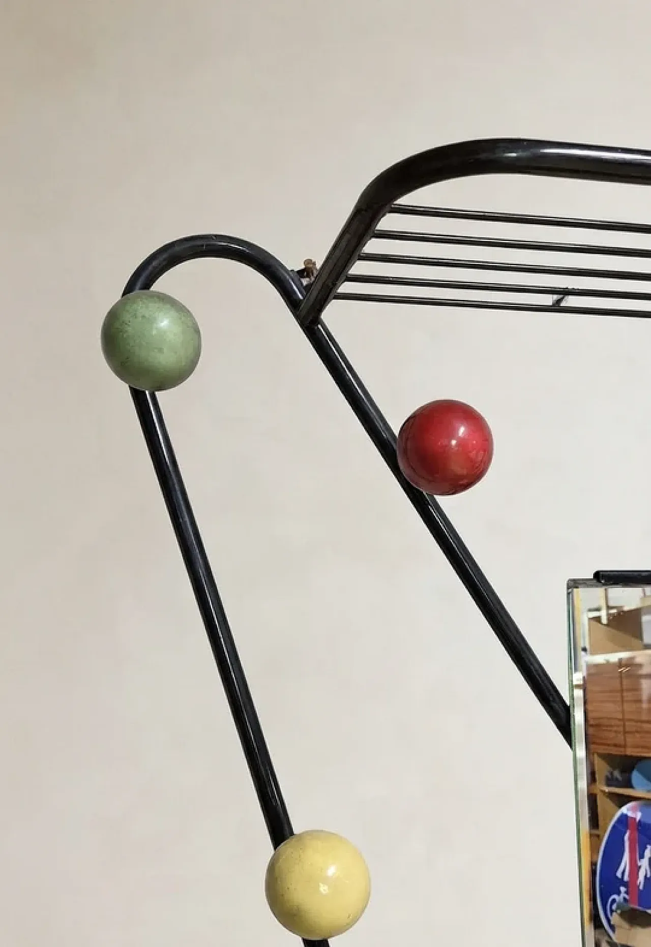 Coat rack attr. to Roger Feraud, metal with coloured spheres, 1970s 2
