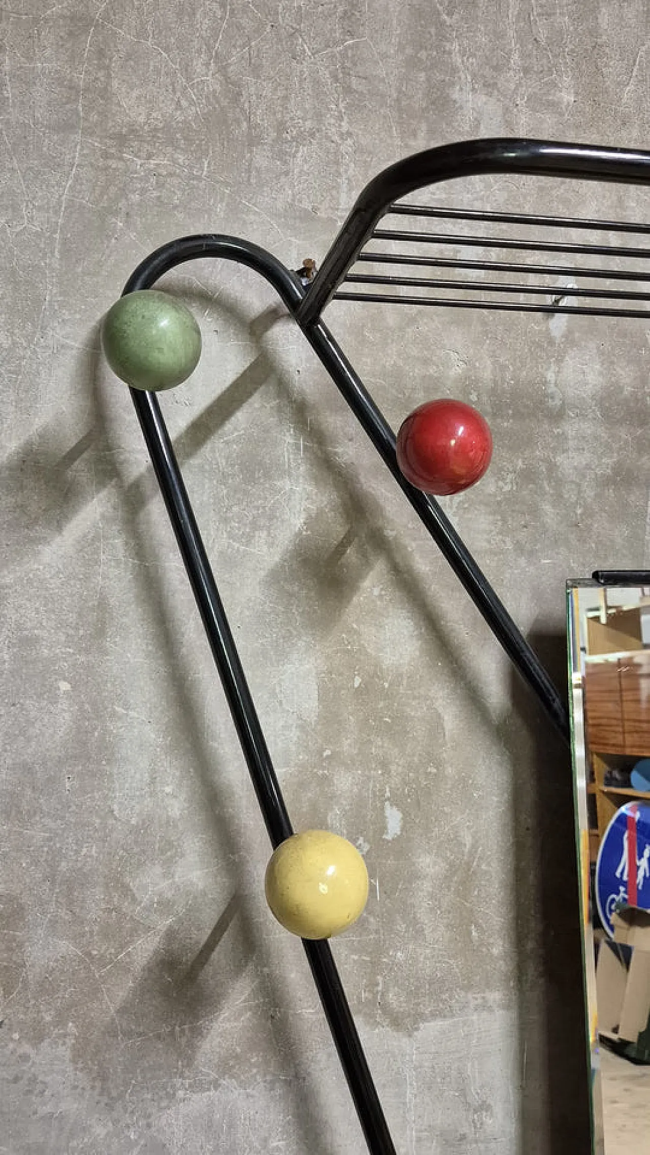 Coat rack attr. to Roger Feraud, metal with coloured spheres, 1970s 10