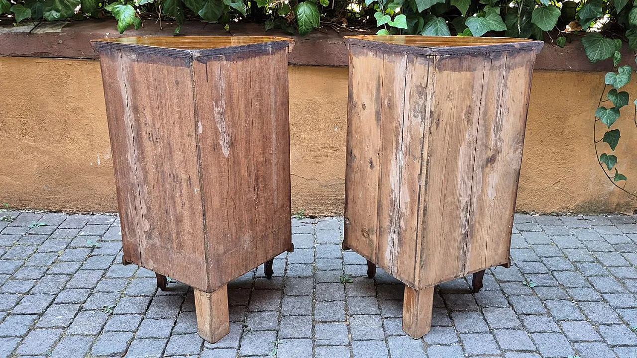 Pair of walnut and briar laminated cornerboards, late 19th century 10