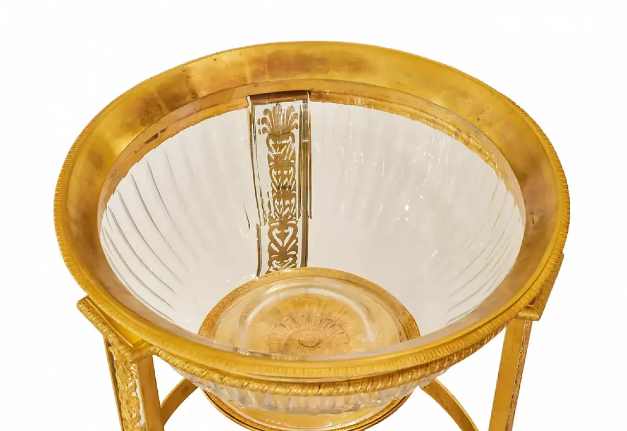 Pair of bronze and glass flowerpots, late 19th century 2