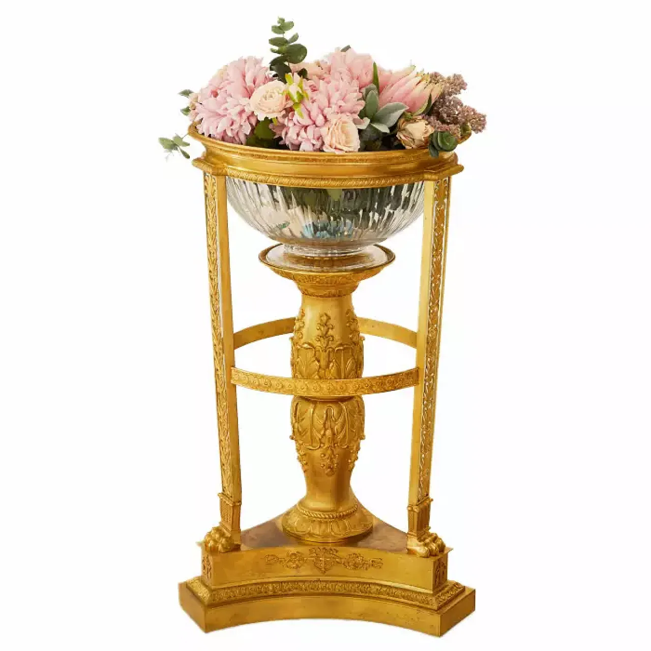 Pair of bronze and glass flowerpots, late 19th century 7