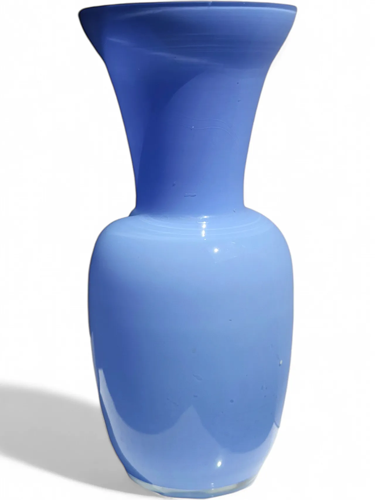 Opal glass vase in blue, 1980s 7