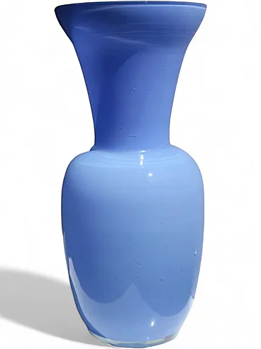 Opal glass vase in blue, 1980s