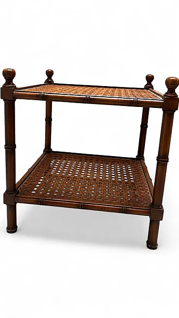 Two-tier faux bamboo side table, 70s
