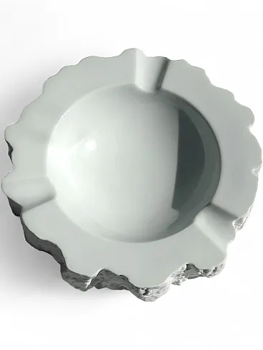 Porcelain ashtray, white bisque porcelain, 1960s