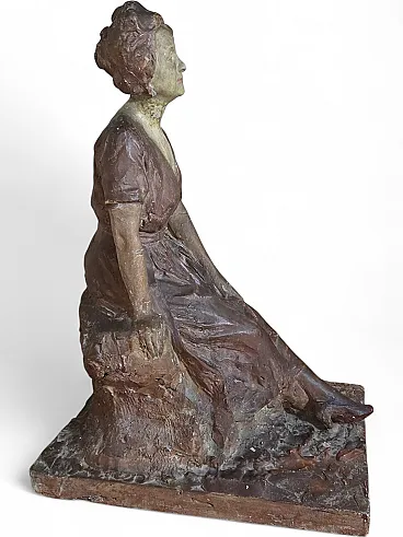 Luigi Betti, Seated woman, polycrome plaster, 1930s