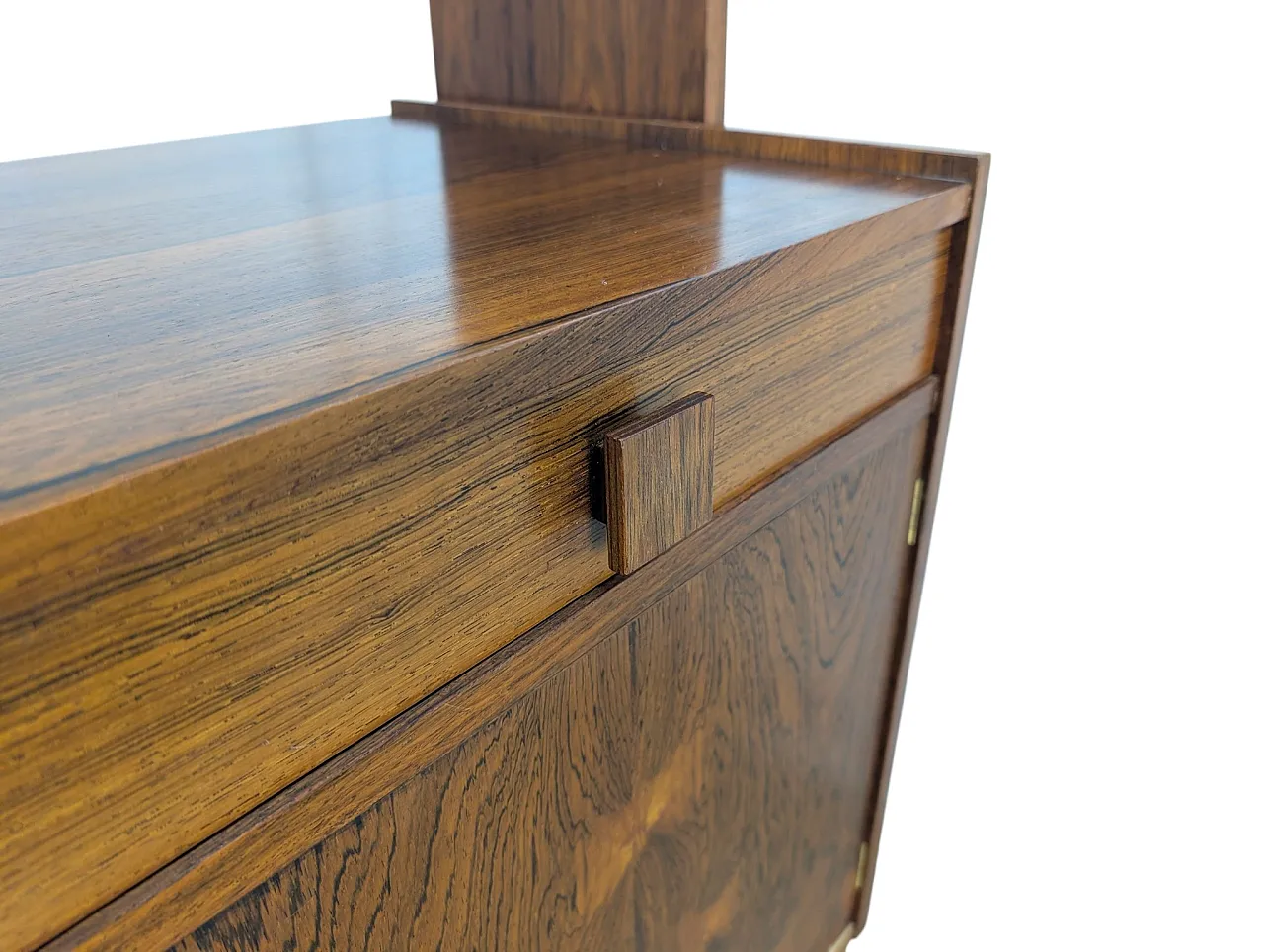 Wooden bar counter with stools and cabinet, 1960s 7