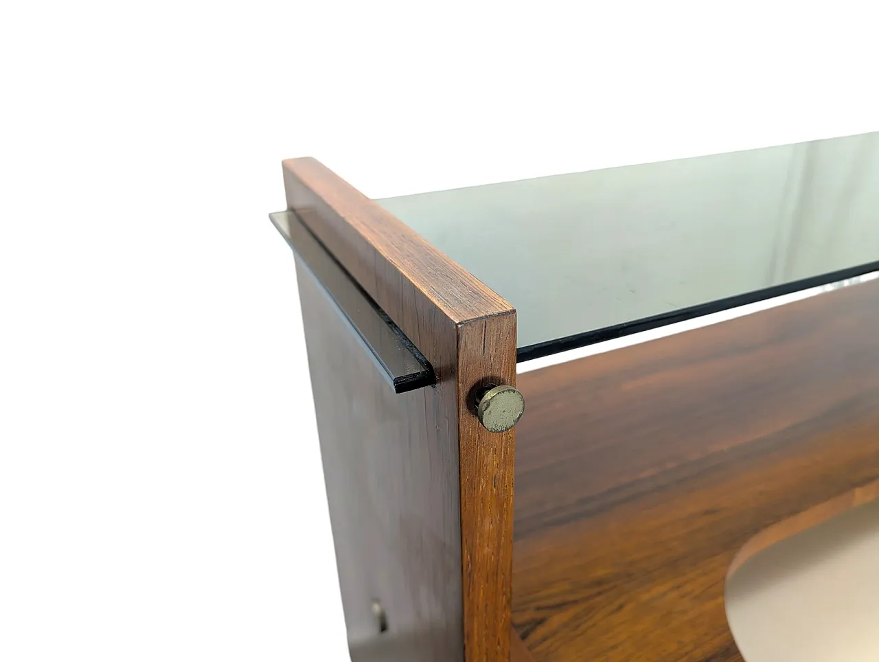 Wooden bar counter with stools and cabinet, 1960s 10