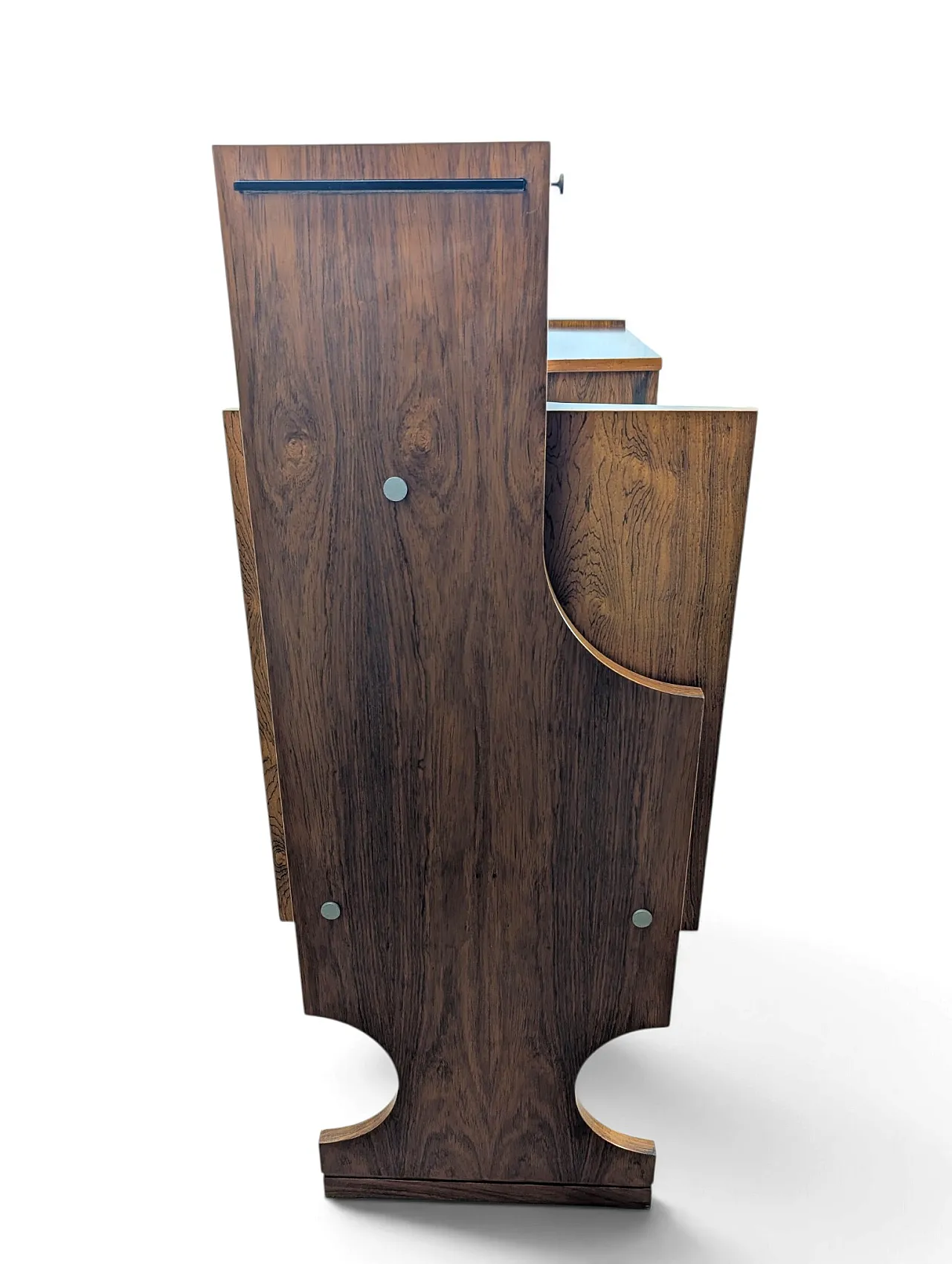 Wooden bar counter with stools and cabinet, 1960s 11