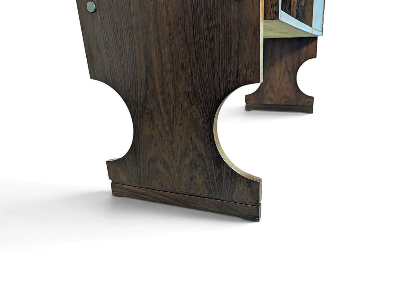 Wooden bar counter with stools and cabinet, 1960s 12