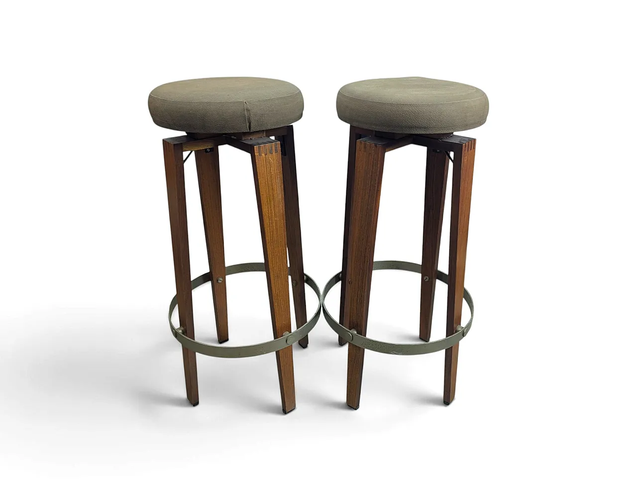Wooden bar counter with stools and cabinet, 1960s 13