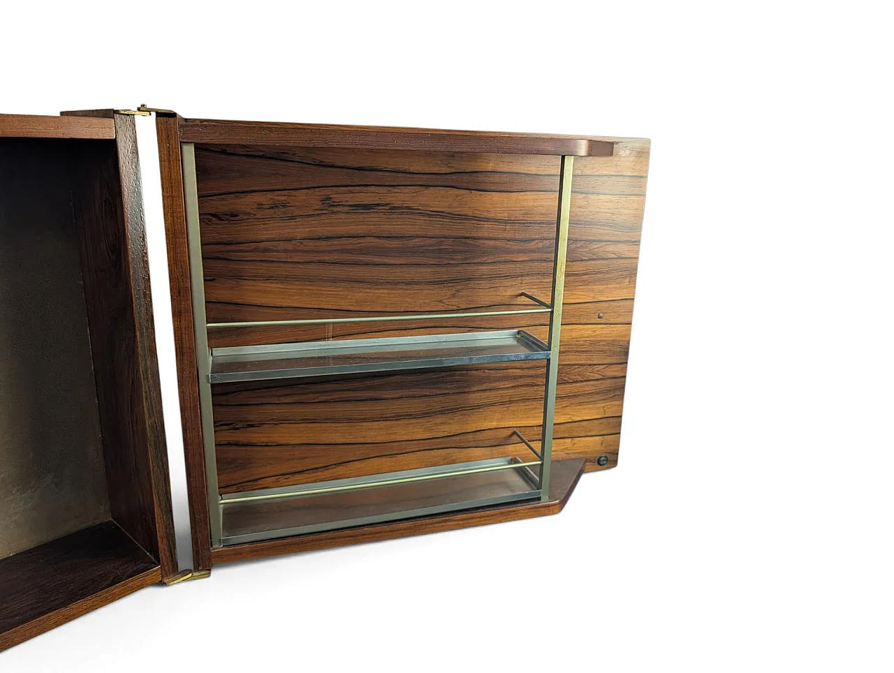 Wooden bar counter with stools and cabinet, 1960s 19