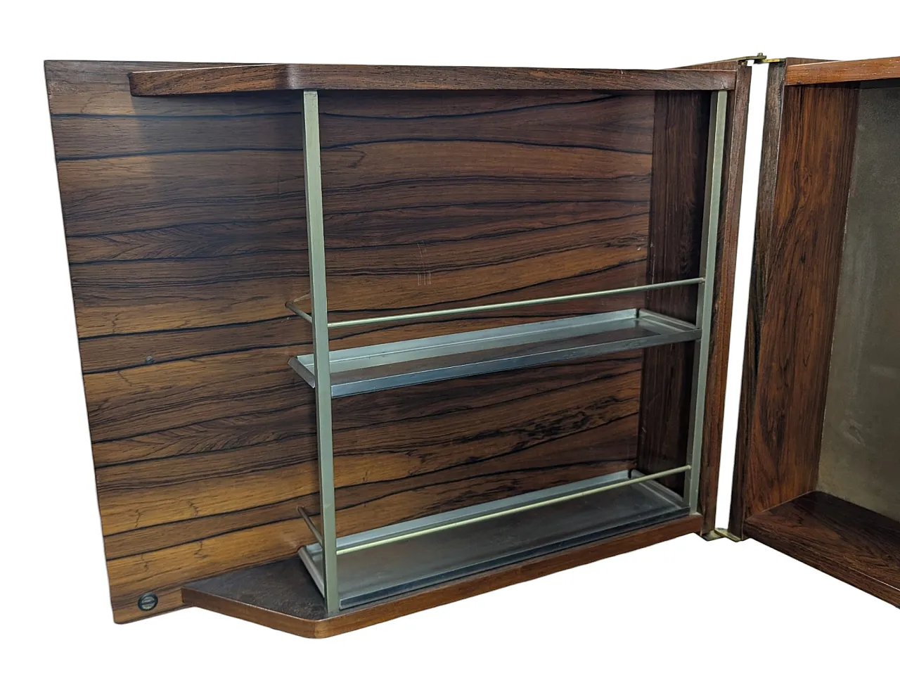 Wooden bar counter with stools and cabinet, 1960s 20