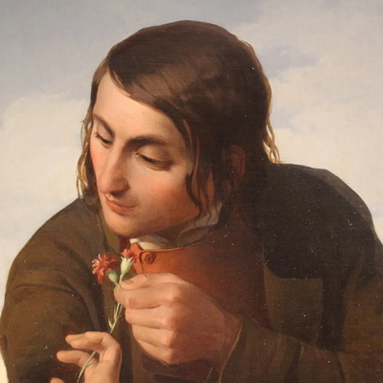Grande quadro siglato FB e datato 1853, gli innamorati 5