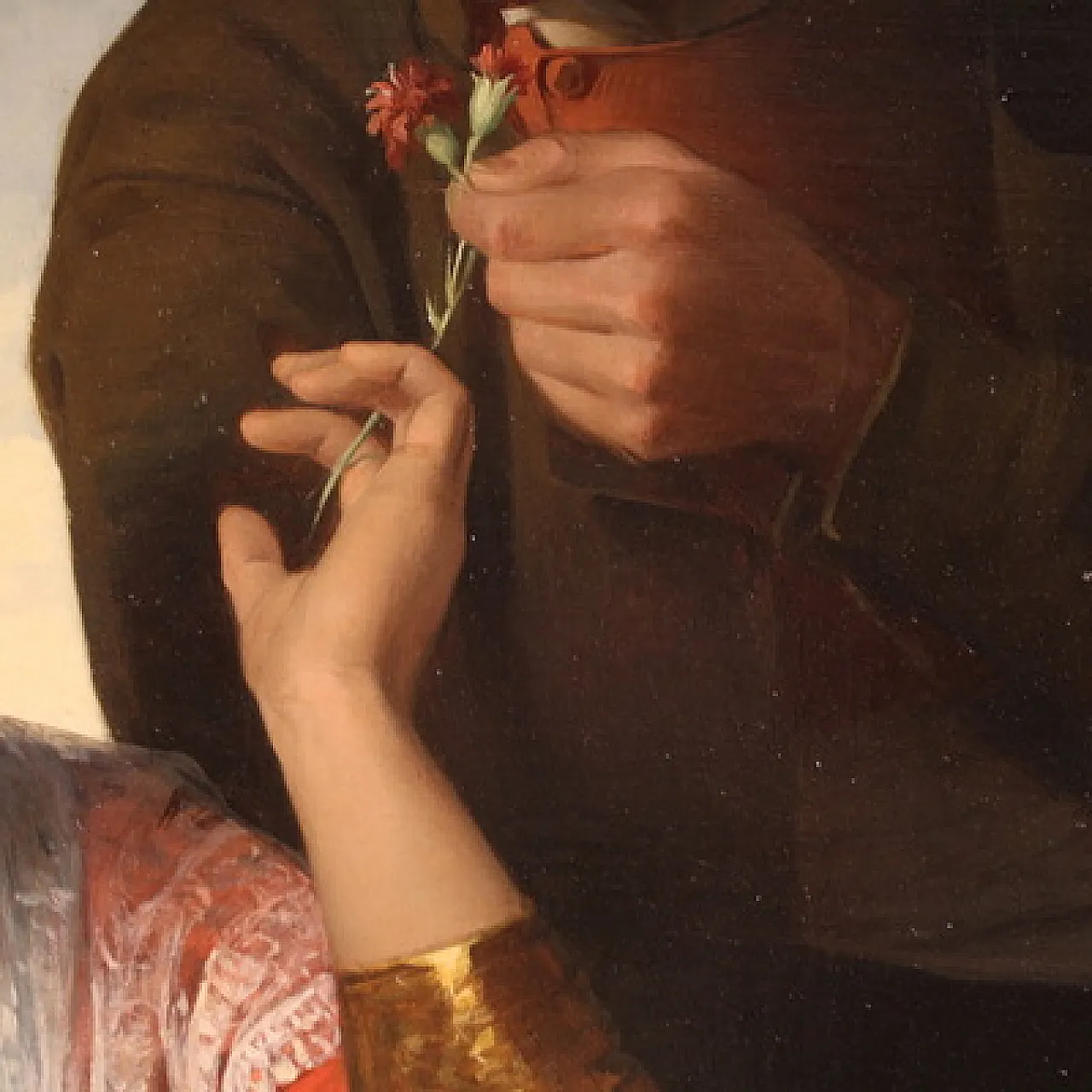 Grande quadro siglato FB e datato 1853, gli innamorati 6