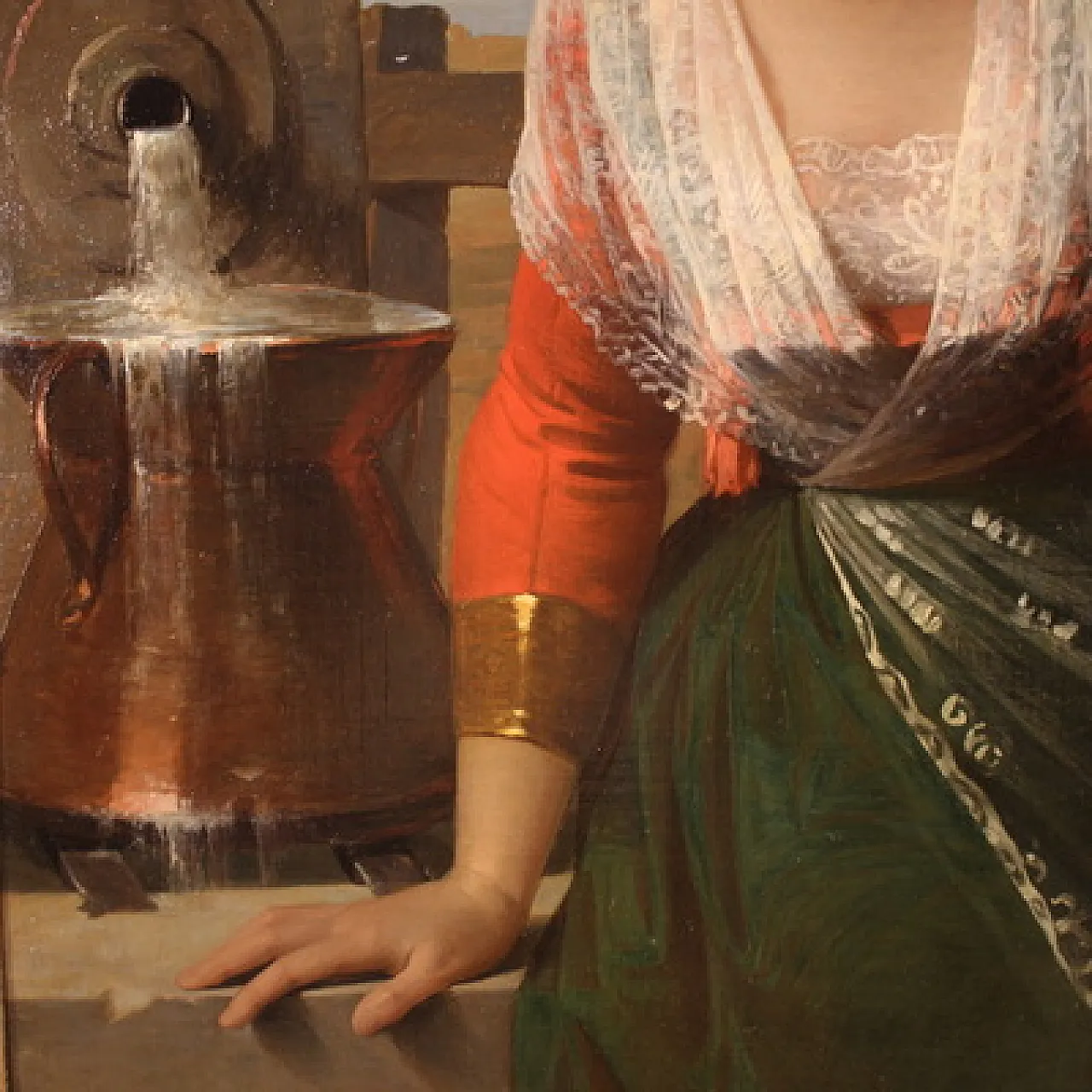 Grande quadro siglato FB e datato 1853, gli innamorati 10