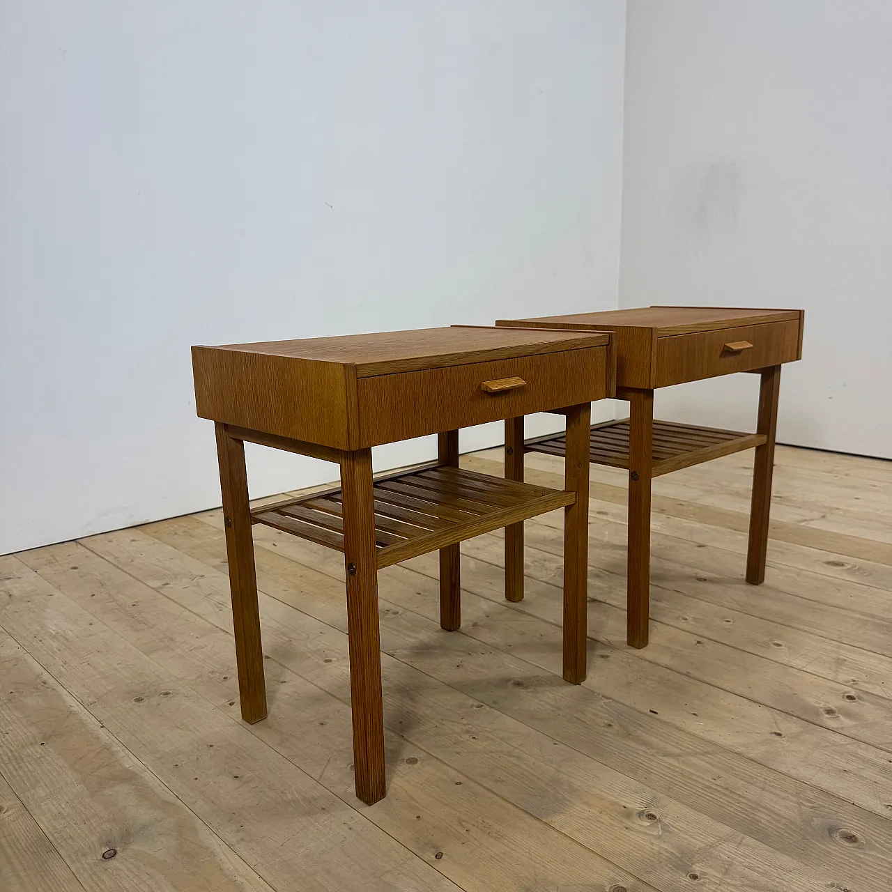 Pair of Swedish teak bedside tables with Scandinavian design, 1960s 3