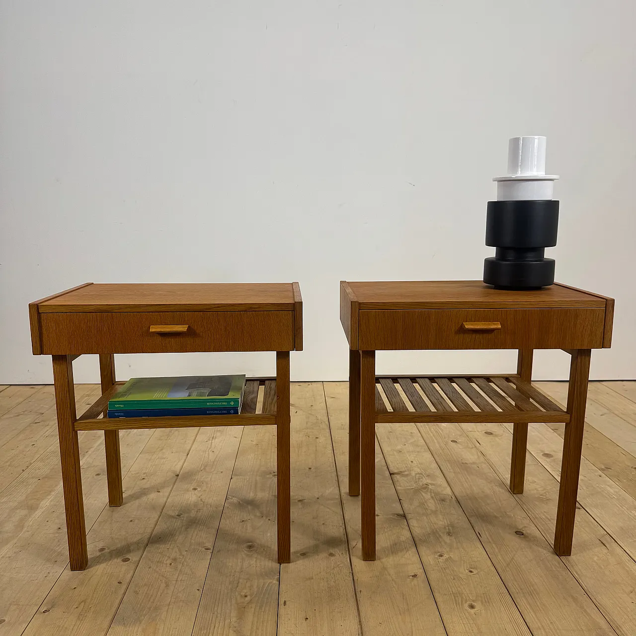 Pair of Swedish teak bedside tables with Scandinavian design, 1960s 4