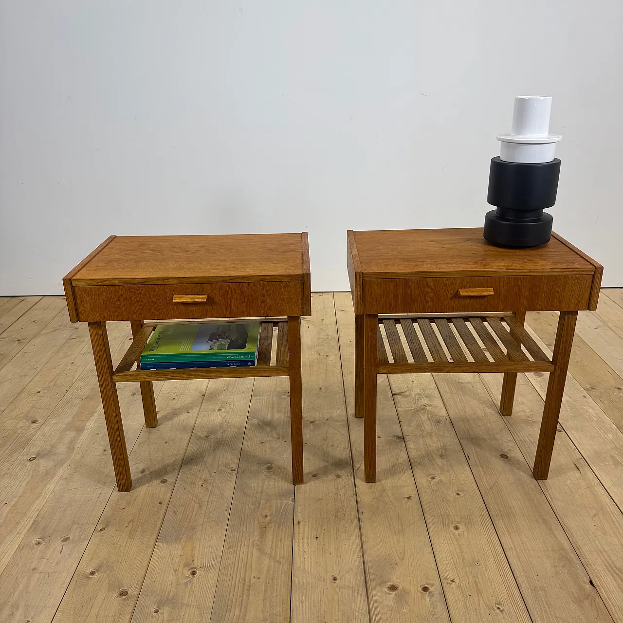 Pair of Swedish teak bedside tables with Scandinavian design, 1960s 7