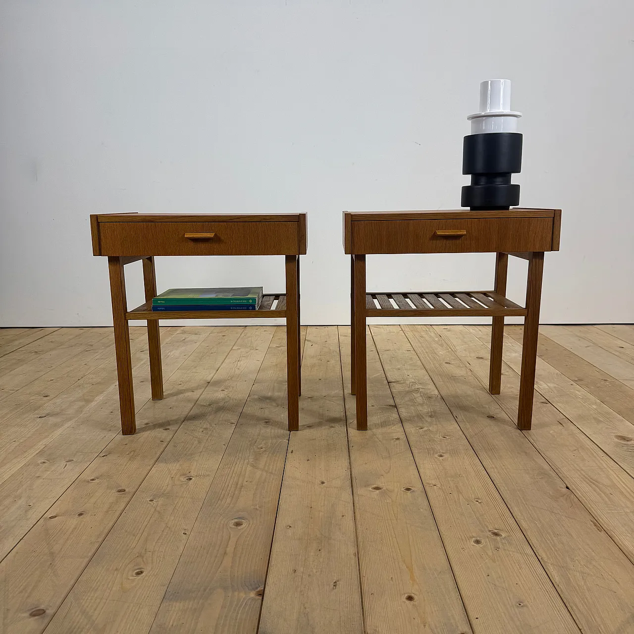 Pair of Swedish teak bedside tables with Scandinavian design, 1960s 8