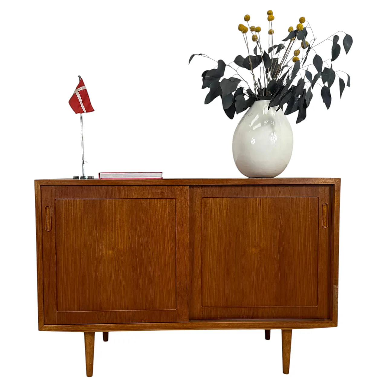 Danish teak sideboard with sliding doors, 1960s 1
