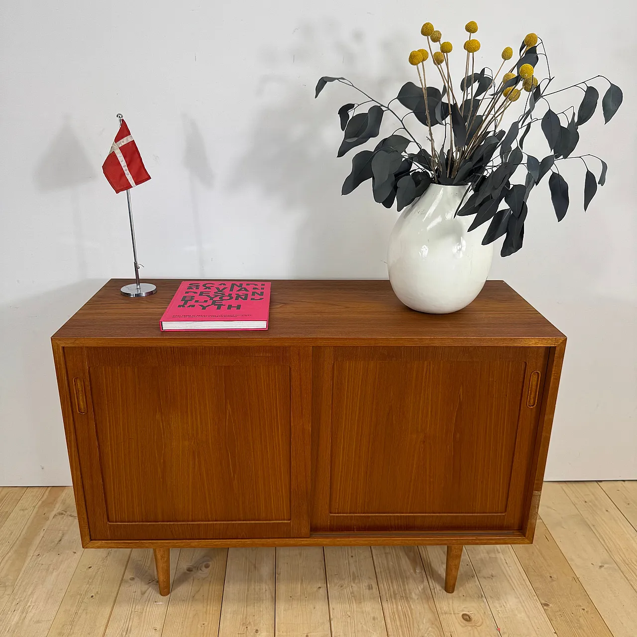 Danish teak sideboard with sliding doors, 1960s 2