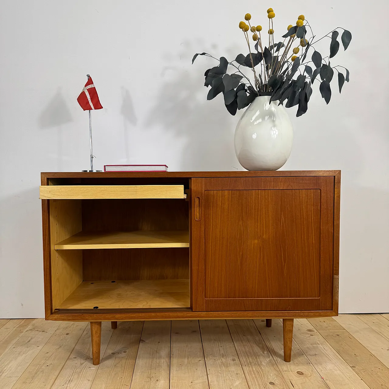 Danish teak sideboard with sliding doors, 1960s 3