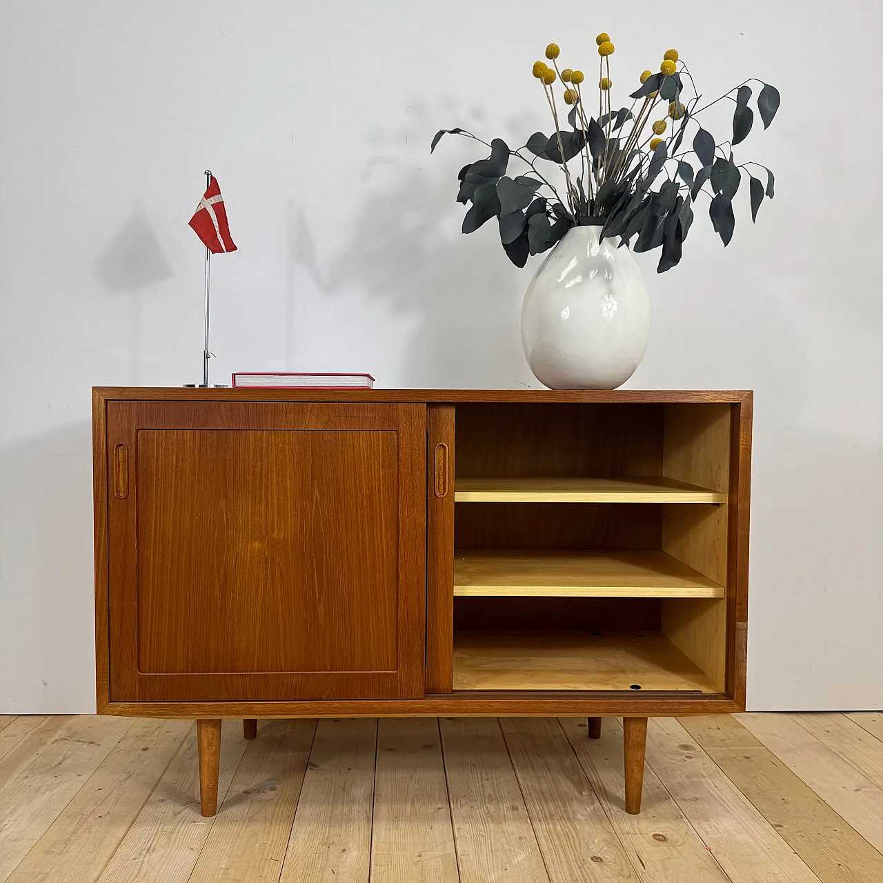 Danish teak sideboard with sliding doors, 1960s 5