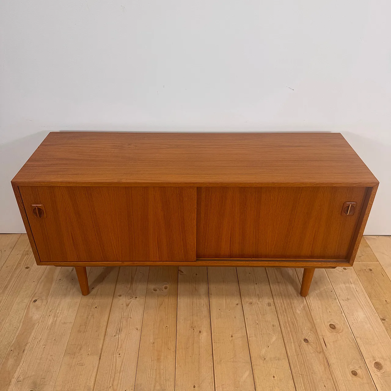 Teak sideboard with internal record holder, 1960s 2