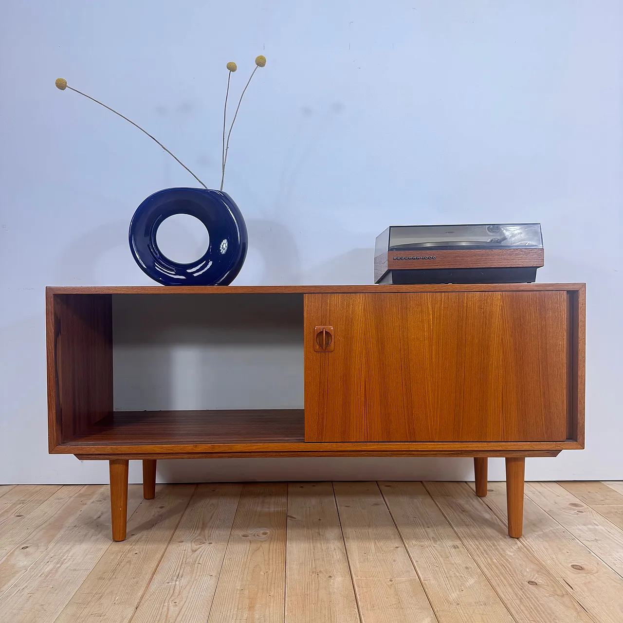 Teak sideboard with internal record holder, 1960s 7