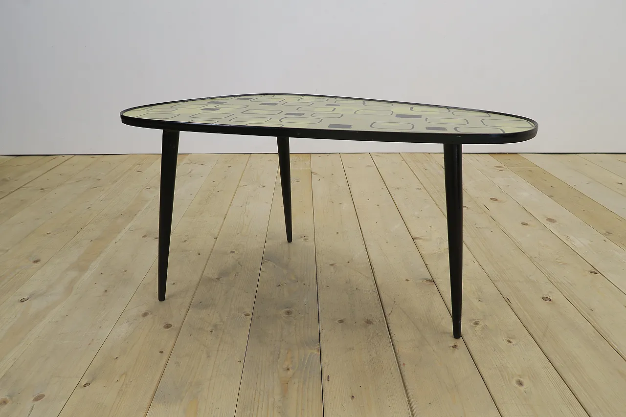 Mid-century low table in Formica and wood, 1970s 2