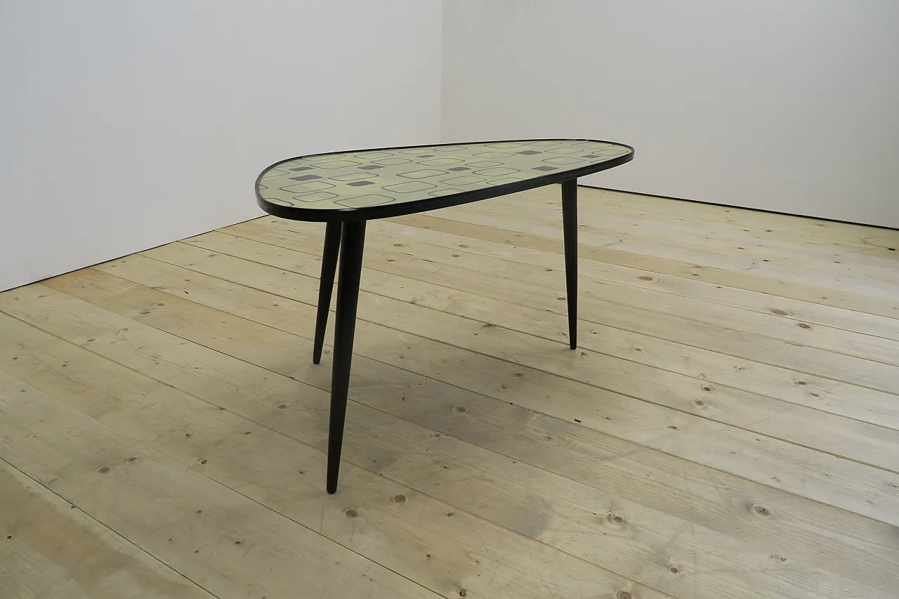 Mid-century low table in Formica and wood, 1970s 3