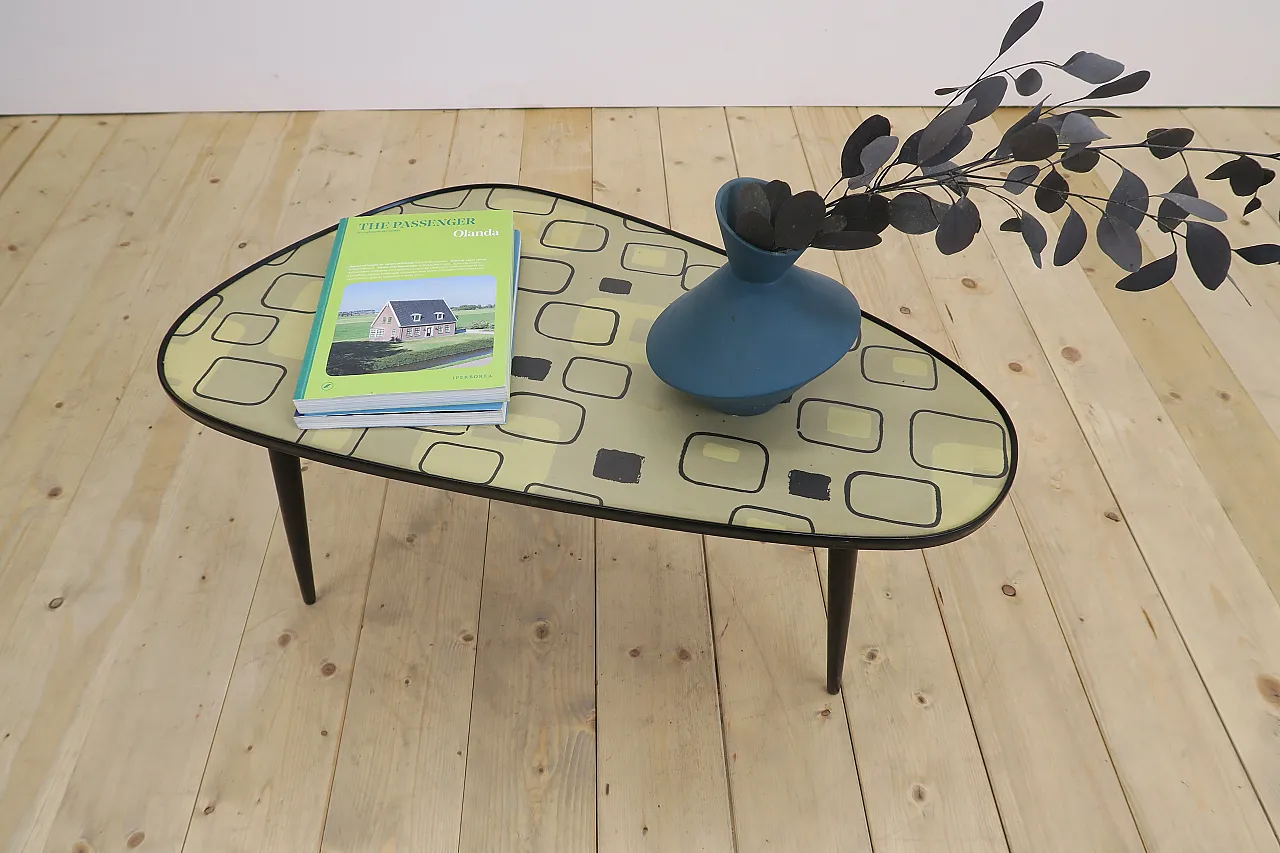 Mid-century low table in Formica and wood, 1970s 5