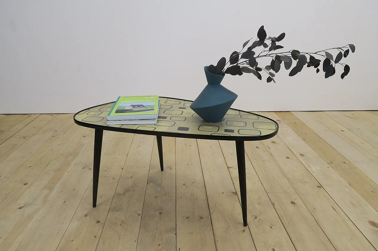 Mid-century low table in Formica and wood, 1970s 6