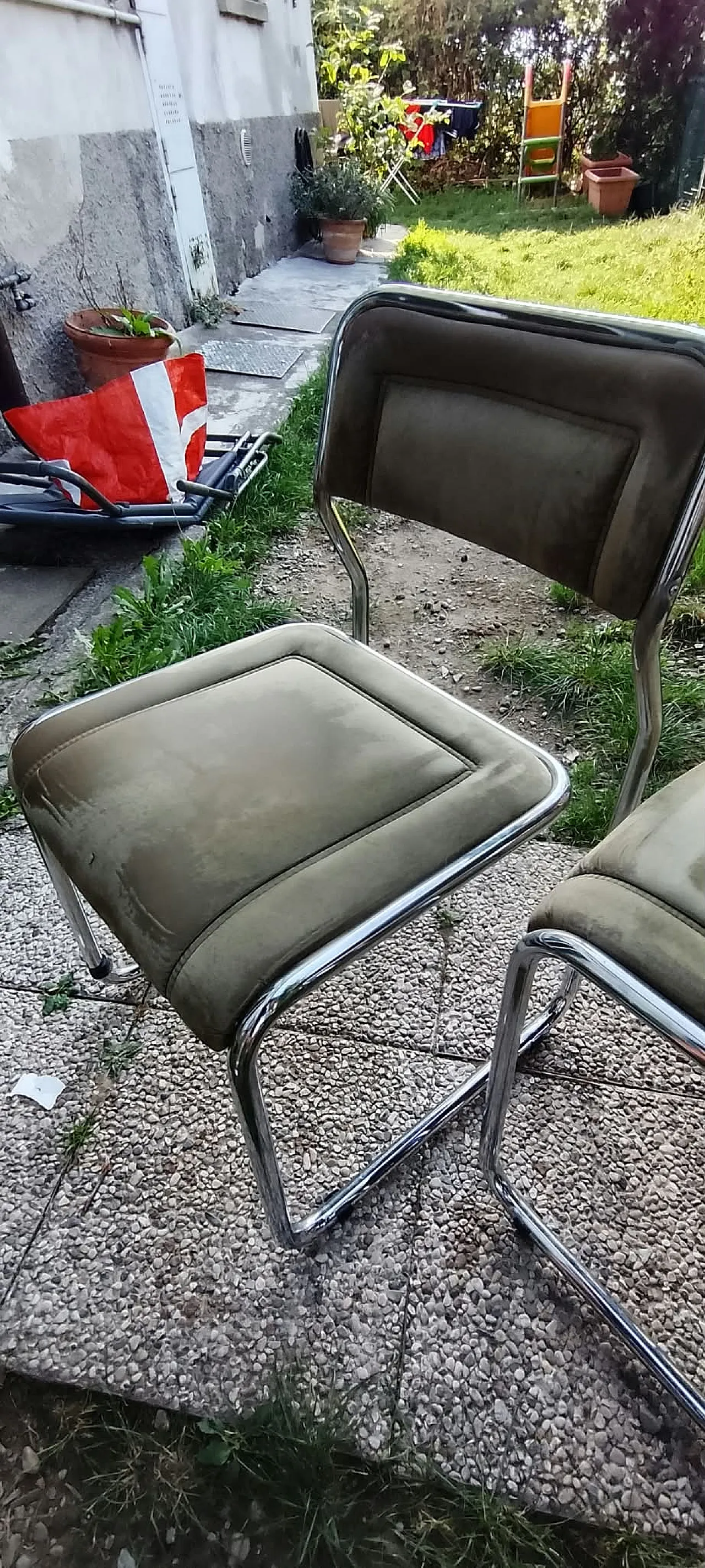 4 Cantilever chairs and smoked glass table, 1970s 1