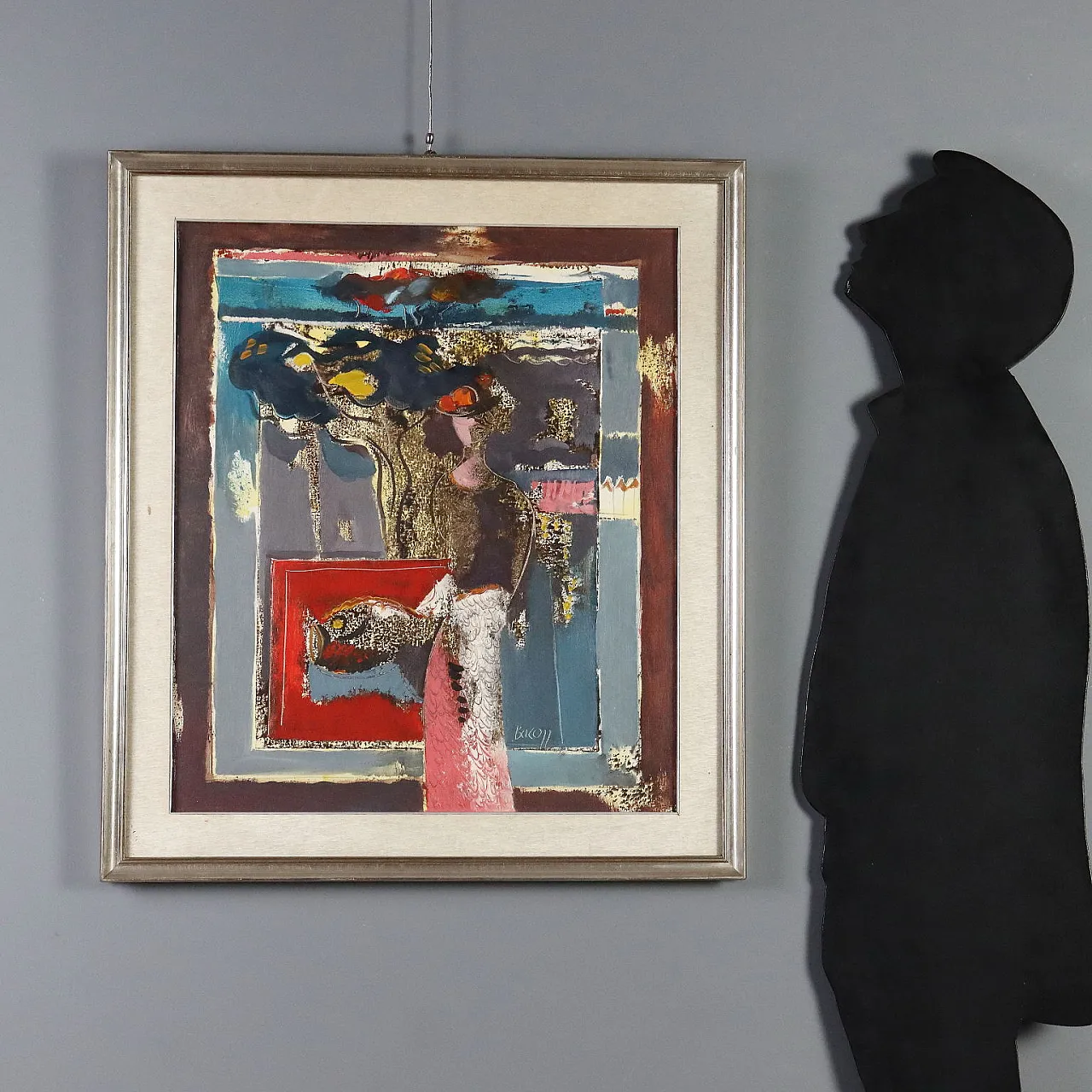Painting by Gelindo Baron, oil on canvas, 20th century 2