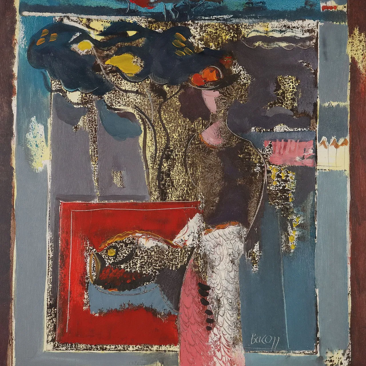 Painting by Gelindo Baron, oil on canvas, 20th century 3