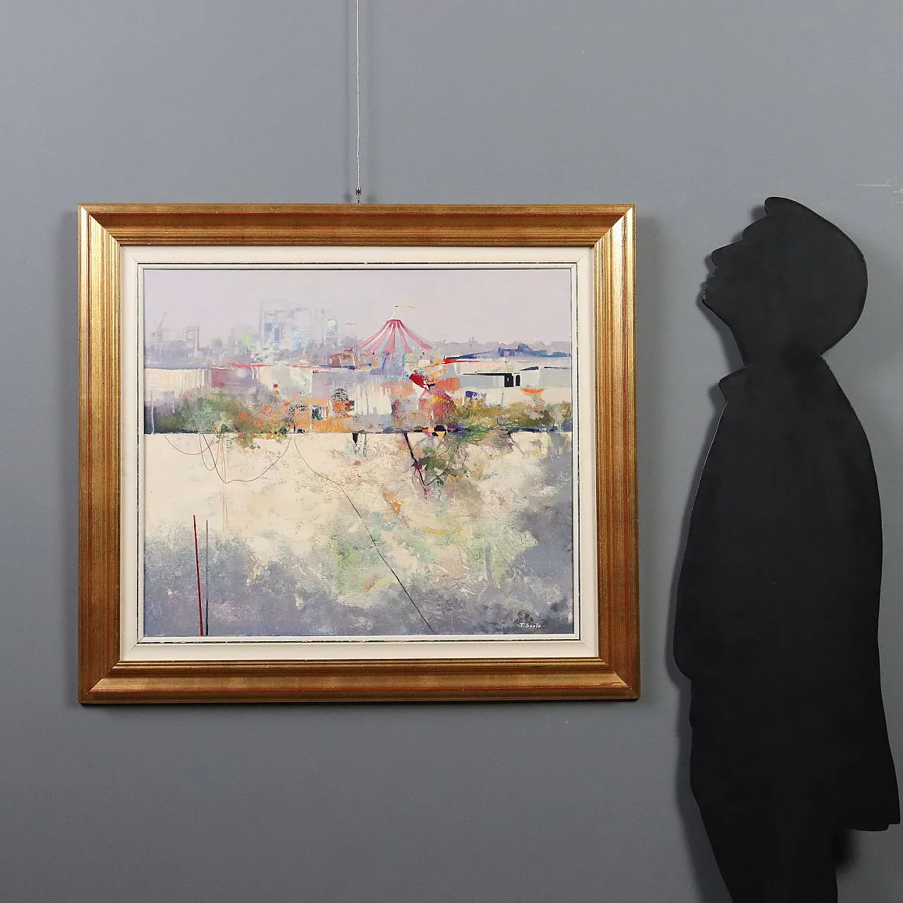 Painting by Temistocle Scola, oil on canvas, 20th century 2