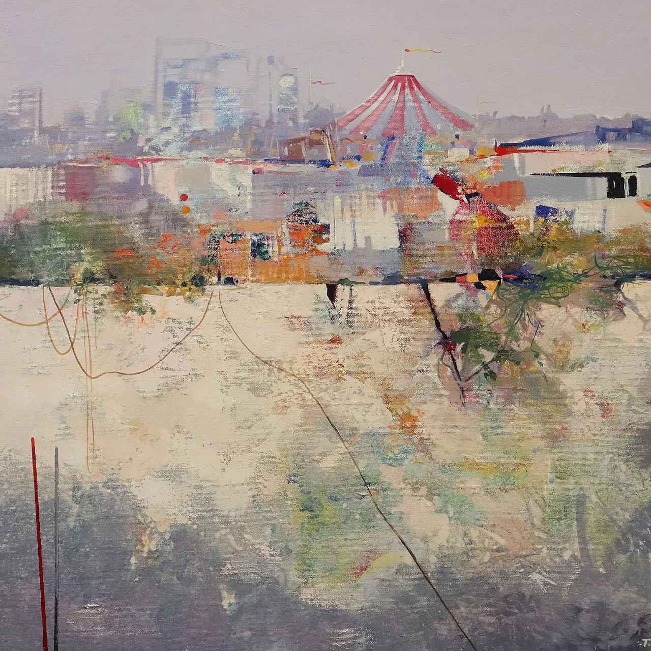 Painting by Temistocle Scola, oil on canvas, 20th century 3