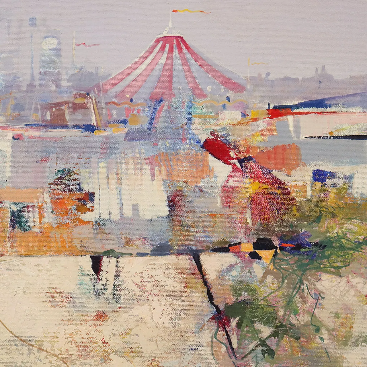 Painting by Temistocle Scola, oil on canvas, 20th century 4