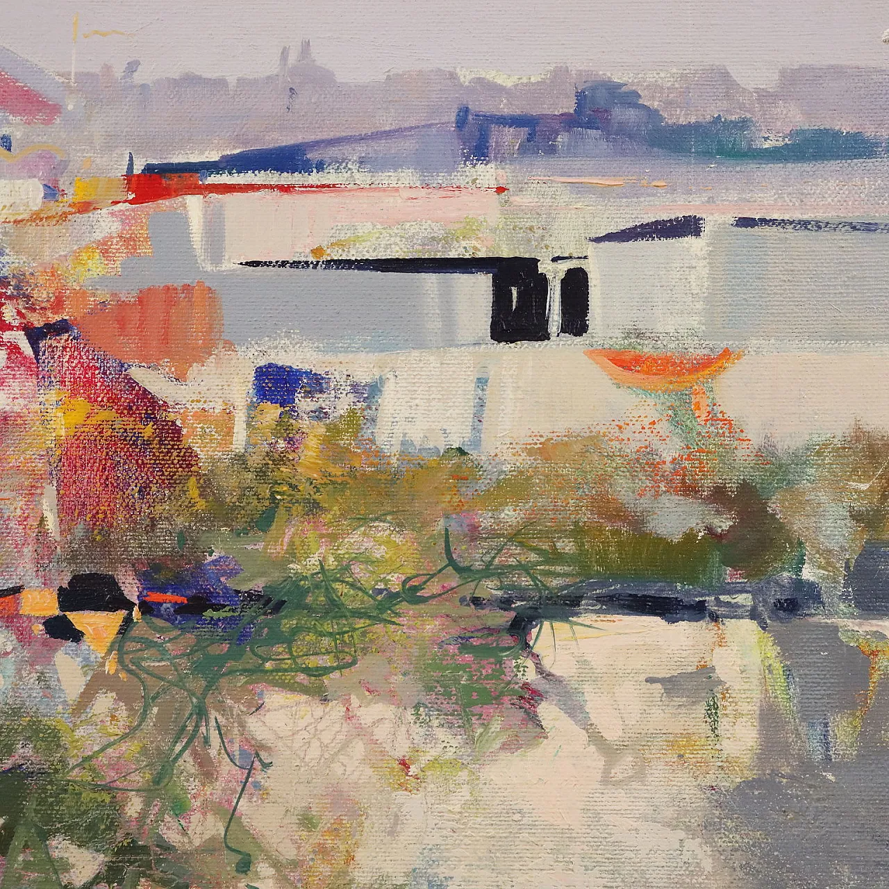Painting by Temistocle Scola, oil on canvas, 20th century 6