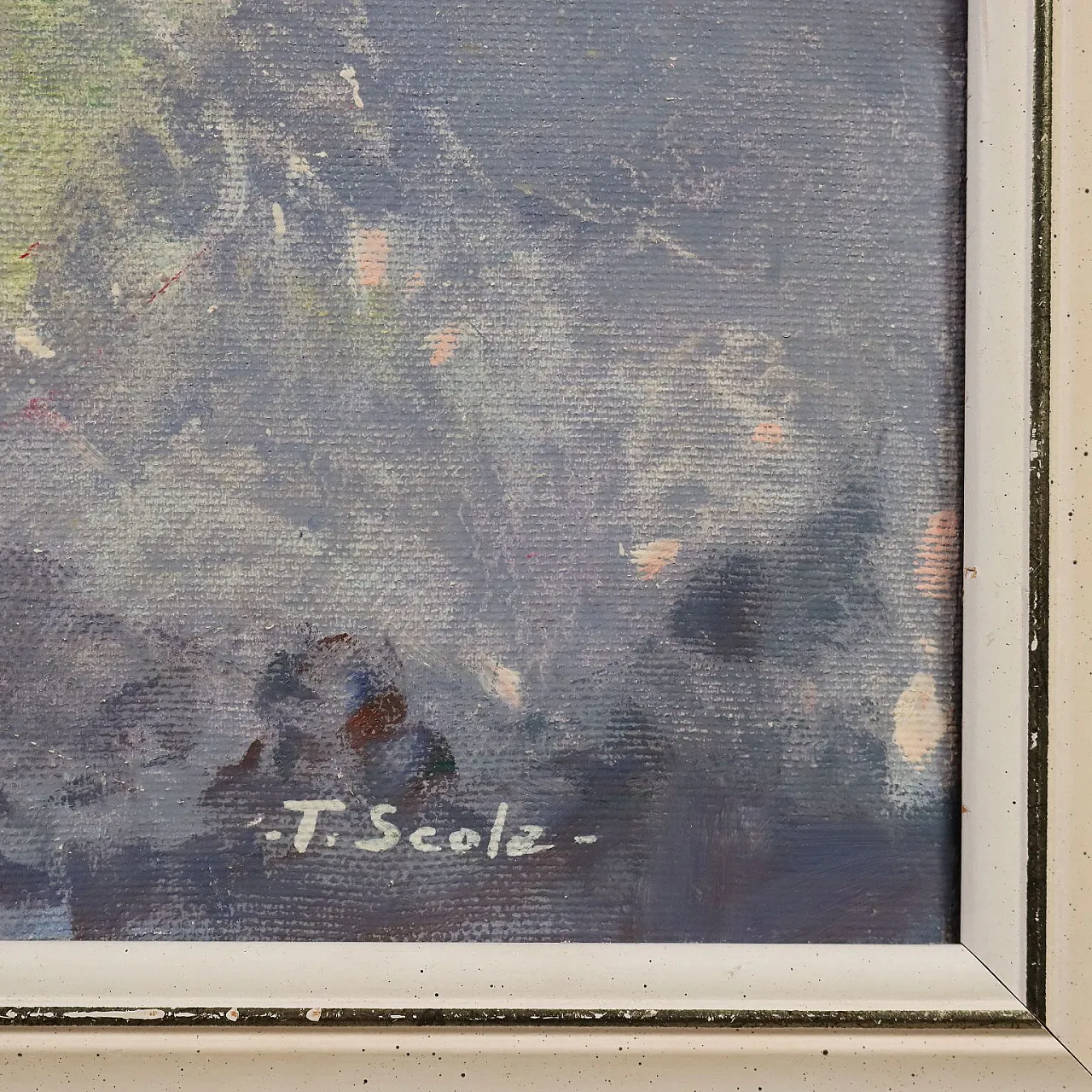 Painting by Temistocle Scola, oil on canvas, 20th century 8