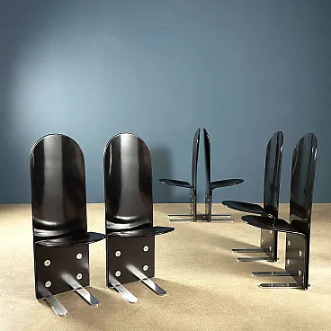 6 Pellicano chairs by Luigi Saccardo for Arrmet, 1980s